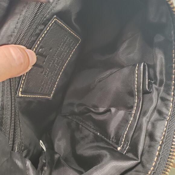 J.F. Fine Leather Shoulder Bag Brown Studded Y2K Flap Snap Outside Zip 6x11 inch - Picture 5 of 11